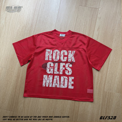 Mesh Letter Print V-Neck Short Sleeve T-Shirt WN26482