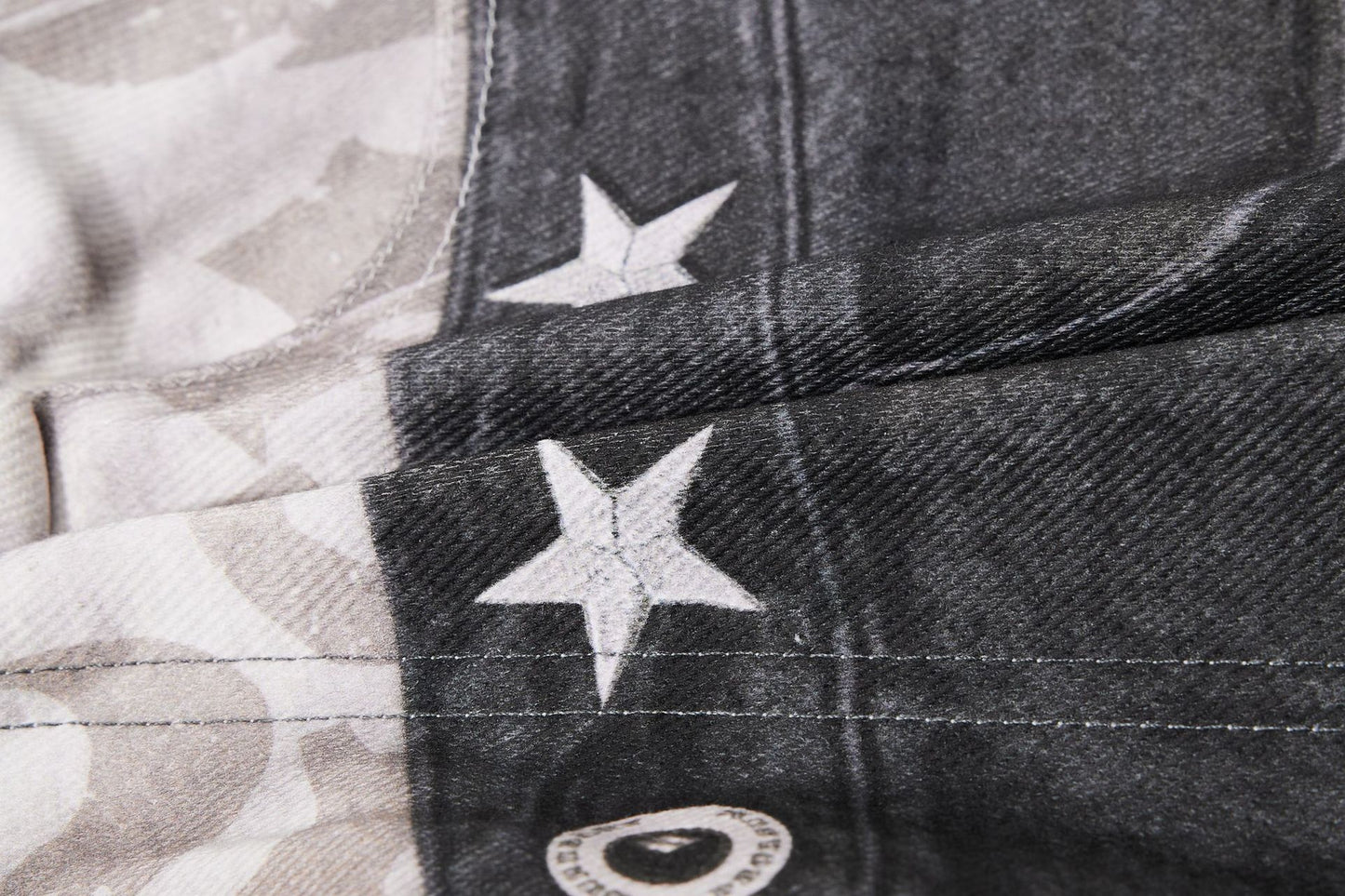 Star Damage Washed Wide Leg Denim Jeans WN25519