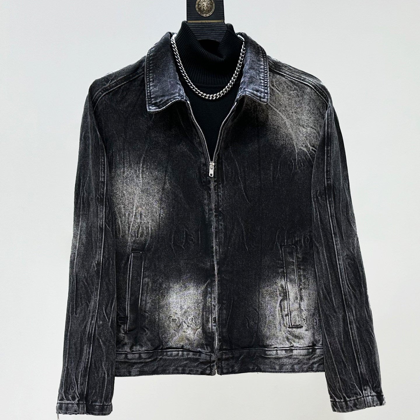 Washed Denim Jacket & Wide Leg Denim Jeans Setup WN23877