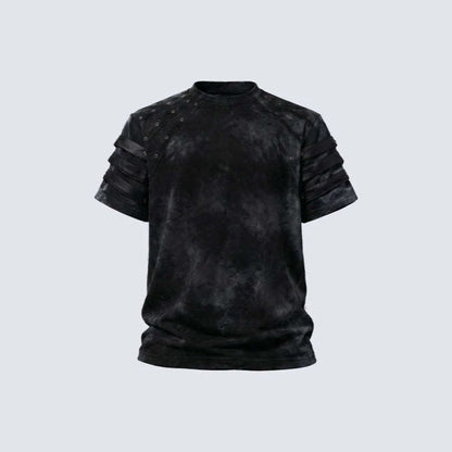 Studs Detail Strap Short Sleeve T-Shirt WN28021