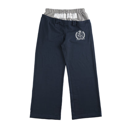 Double Waist Logo Embroidery Wide Leg Pants WN27224