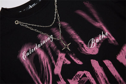 Necklace Letter Graffiti Fleece Sweatshirt WN11210