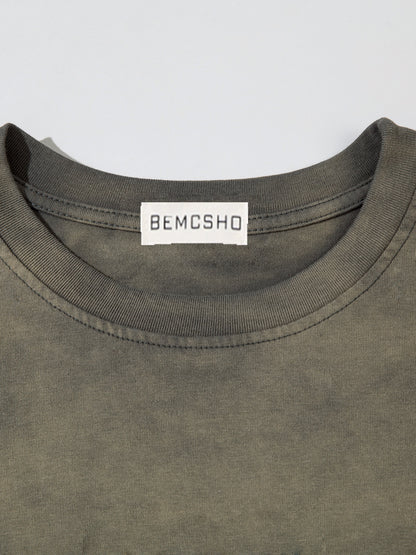 Gradient Washed Damage Oversize Short Sleeve T-Shirt WN26927