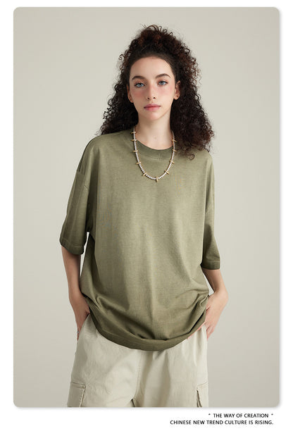 Washed Gradient Pure Cotton Sleeveless T-Shirt WN6075