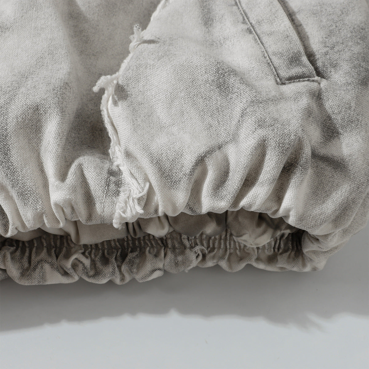 Raw Edge Heavy Wash Thick Puffer Jacket WN12696