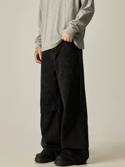 Washed Wide Leg Denim Jeans WN8975