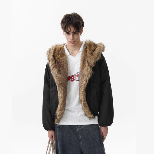 Fake Fur Trim Hooded Puffer Jacket WN21868