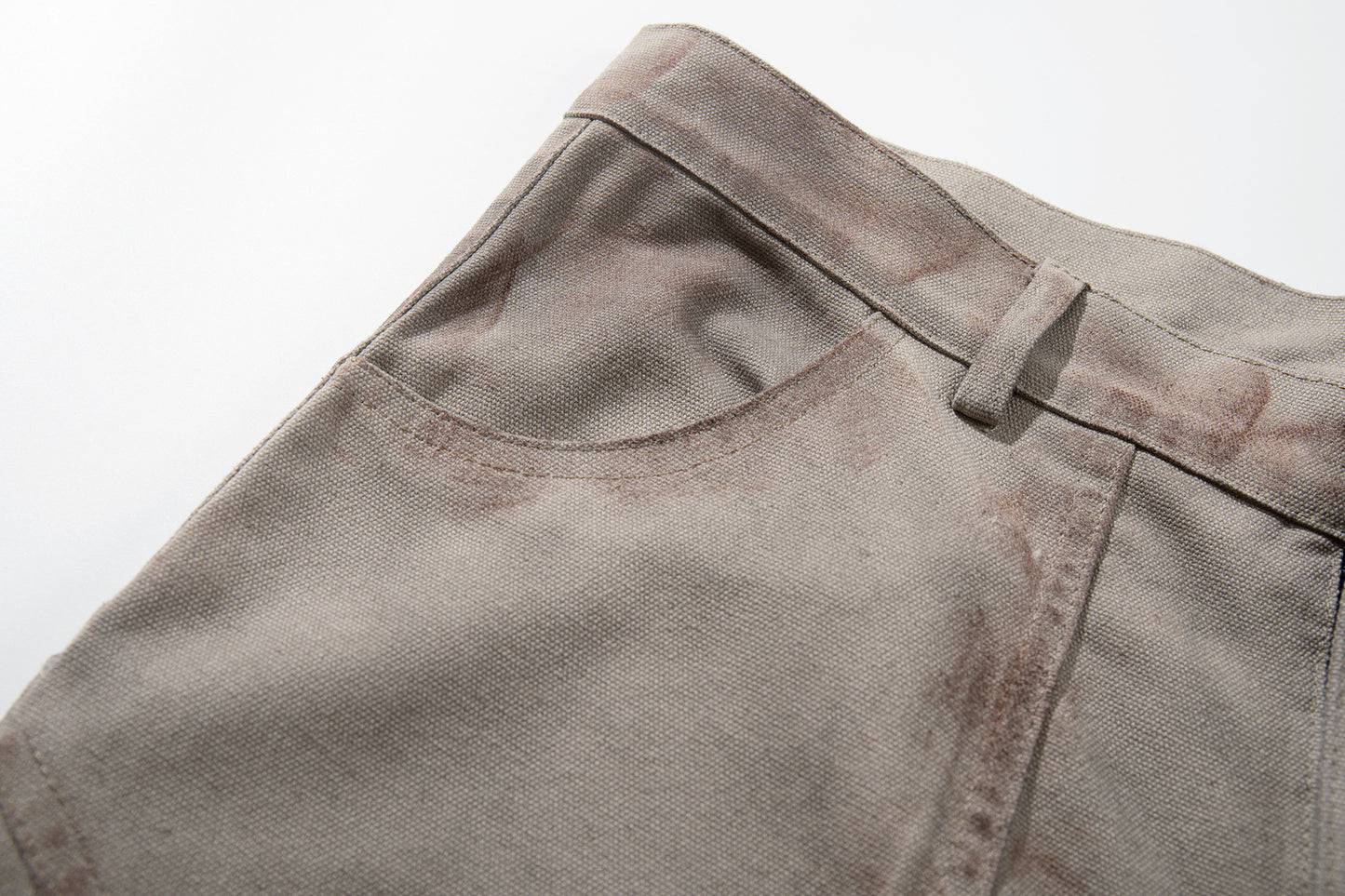Washed Paint Studs Detail Wide Leg Pants WN25436