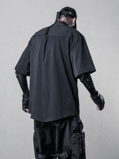 Asymmetric Deconstruct Short Sleeve Shirt WN22501