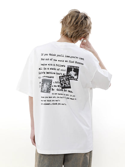 Oversize Graffiti Print Short Sleeve T-shirt WN7527