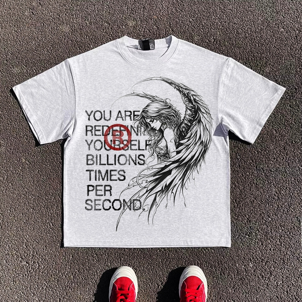 Graphic Art Print Oversize Short Sleeve T-Shirt WN16721