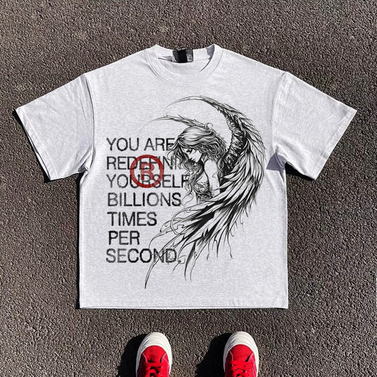 Graphic Art Print Oversize Short Sleeve T-Shirt WN16721