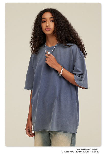 Washed Damage Oversize Short Sleeve T-Shirt WN6068
