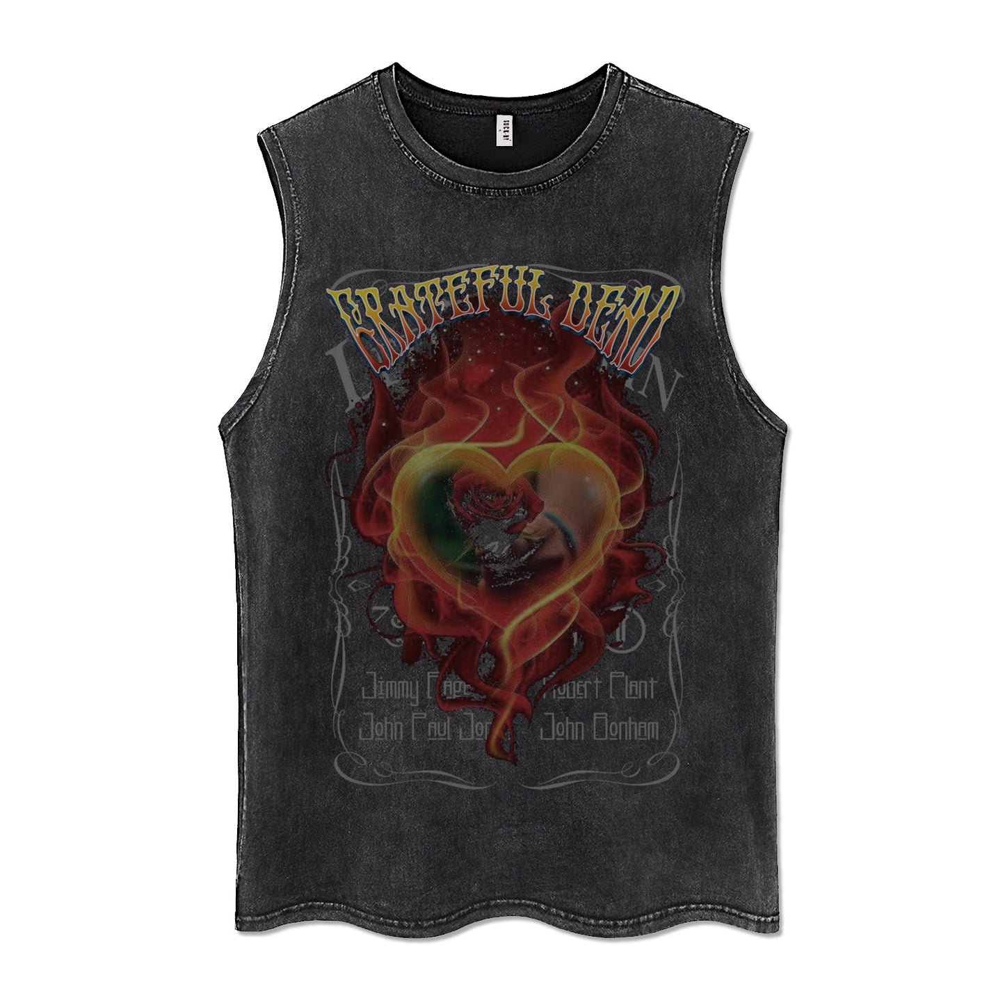 Oversize Heart Graphic Print Tank Top WN16503