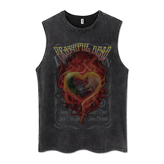 Oversize Heart Graphic Print Tank Top WN16503
