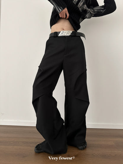 Irregular Wrinkle Micro Flare Design Pants WN8844