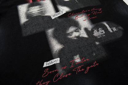 Blurred Portrait Print Short Sleeve T-Shirt WN16805