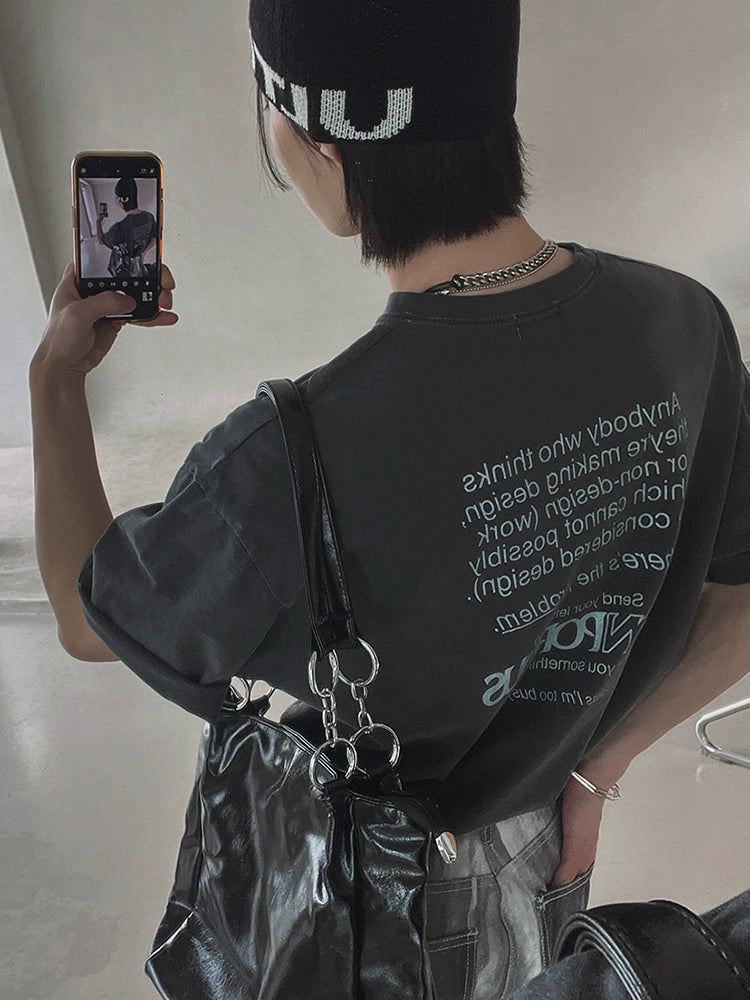 Letter Print Oversize Short Sleeve T-Shirt WN20309