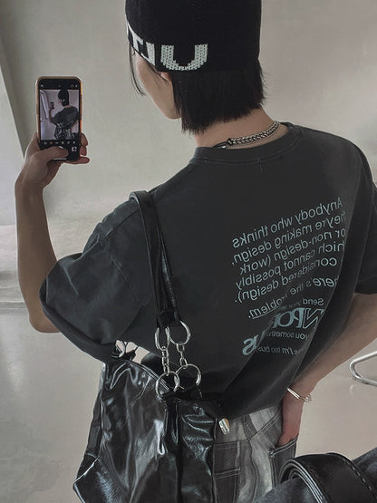 Letter Print Oversize Short Sleeve T-Shirt WN20309