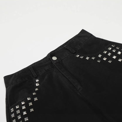 Rhinestone Curved Wide Leg Pants WN25570