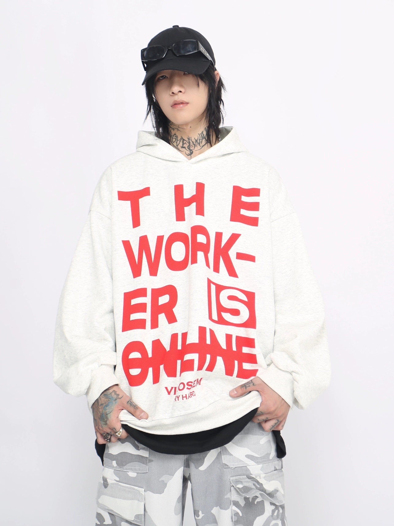 Letter Print Design Oversize Pullover Hoodie WN8385