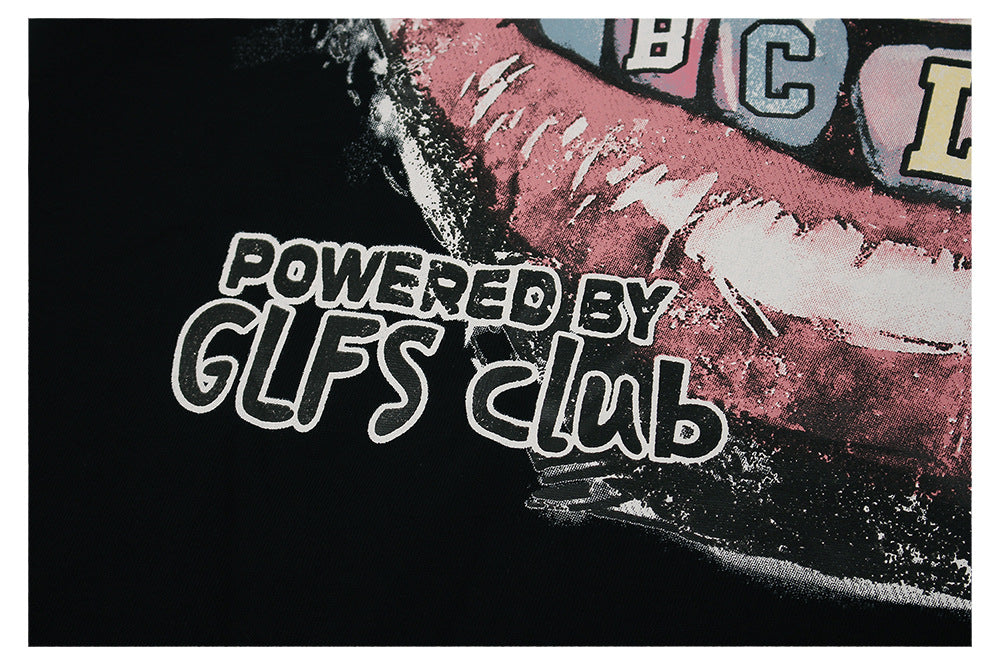 Graffiti Lip Print Damage Short Sleeve T-Shirt WN26521