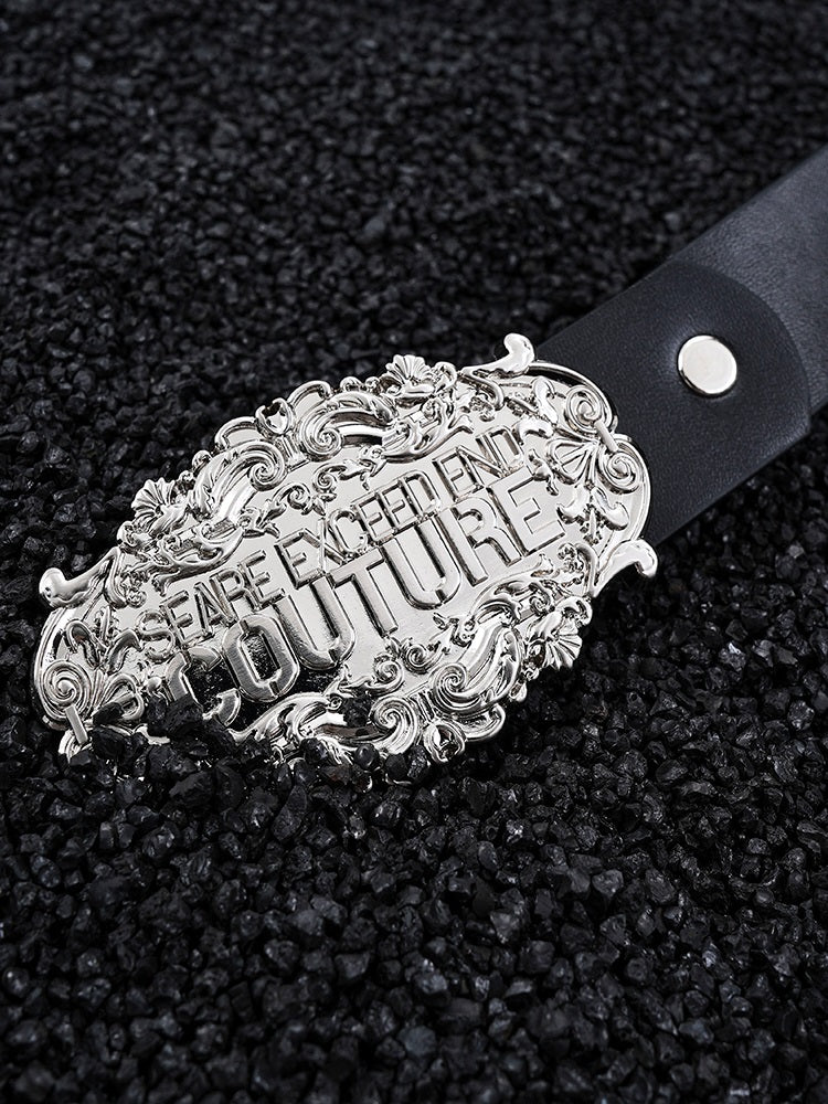 Cowhide Belt With Metal Silver Logo WN6900