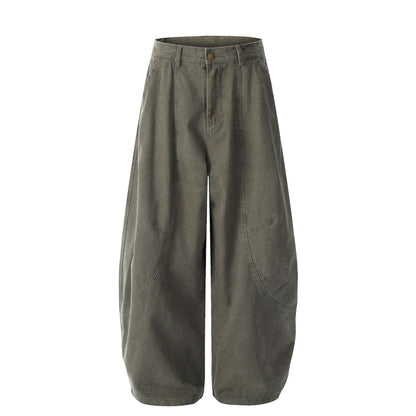 Wide Leg Curved Cargo Pants WN26053