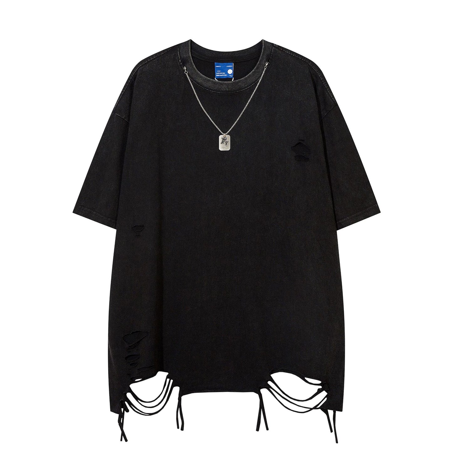 Heavyweight Washed Damage Short Sleeve T-Shirt WN16108