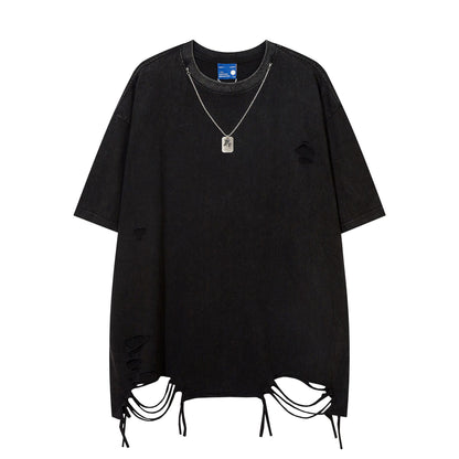 Heavyweight Washed Damage Short Sleeve T-Shirt WN16108