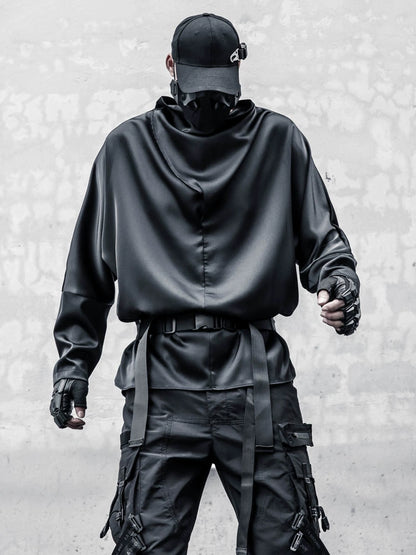 High-Neck Batwing Long Sleeve T-Shirt WN22320