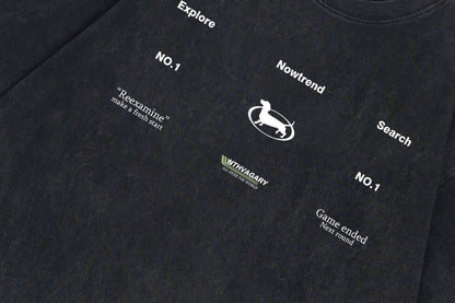 Washed Letter Short Sleeve T-Shirt WN14084