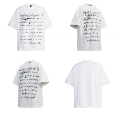 Heavyweight Letter Print Oversize Short Sleeve T-Shirt WN26345