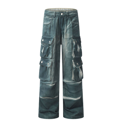 Multi-Pocket Cargo Denim Jeans WN11068