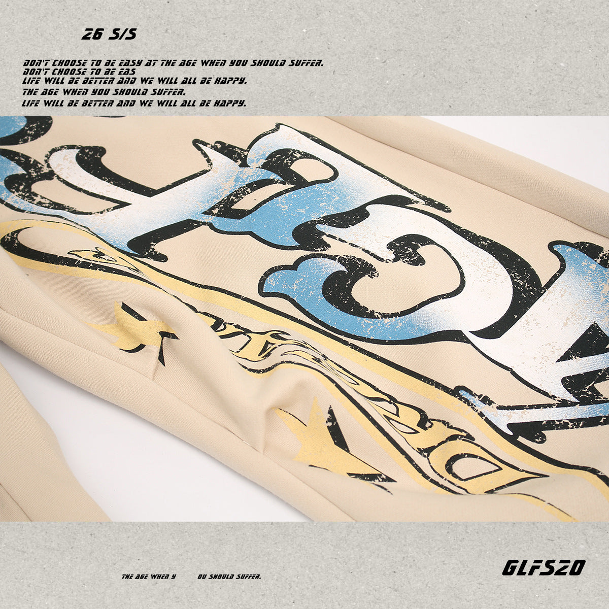 Graffiti Letter Print Drawstring Sporty Pants WN26420