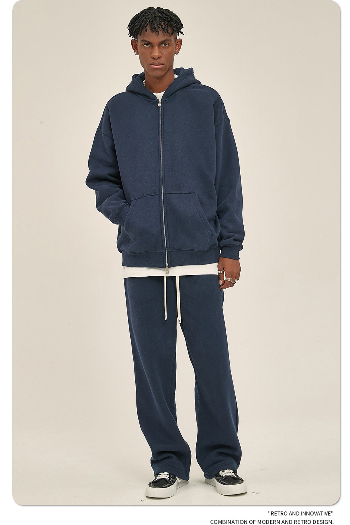 Oversize Heavyweight Zipper Hoodie & Heavyweight Sweatpants Setup WN6640