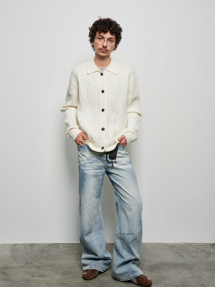 Oversize Cable Knit Cardigan WN22928