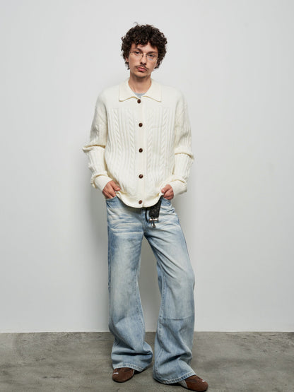 Oversize Cable Knit Cardigan WN22928