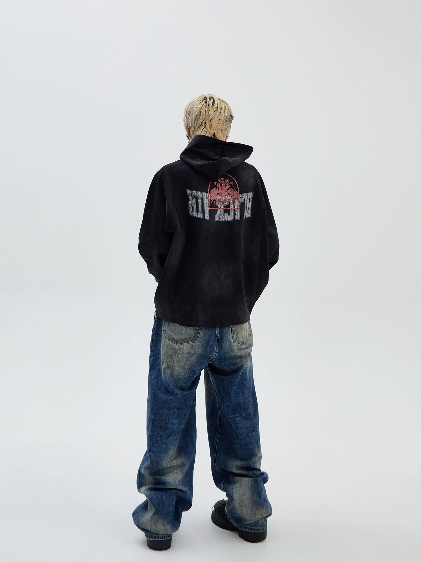 Cracked Letter Print Hoodie WN8829