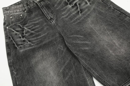 Washed Wide Leg Denim Half Pants WN25692