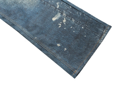 3D Print Washed Wide-Leg Denim Jeans WN11346