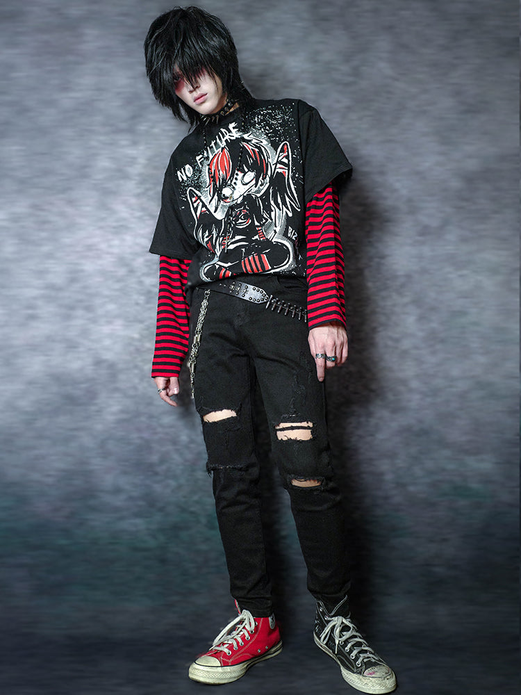 Slim Fit Stretch Damage Skinny Denim Jeans WN15951