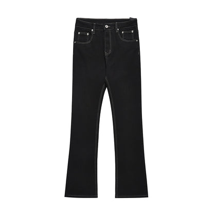 Flare Strap Detail Straight Denim Jeans WN19402