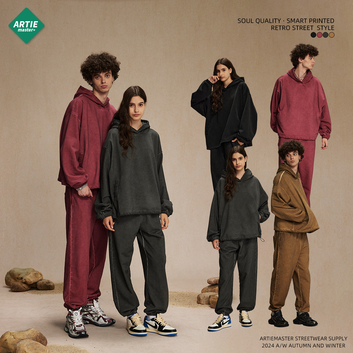 Oversize Drawstring Washed Hoodie WN9976