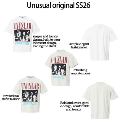Graphic Portrait Print Short Sleeve T-Shirt WN25952