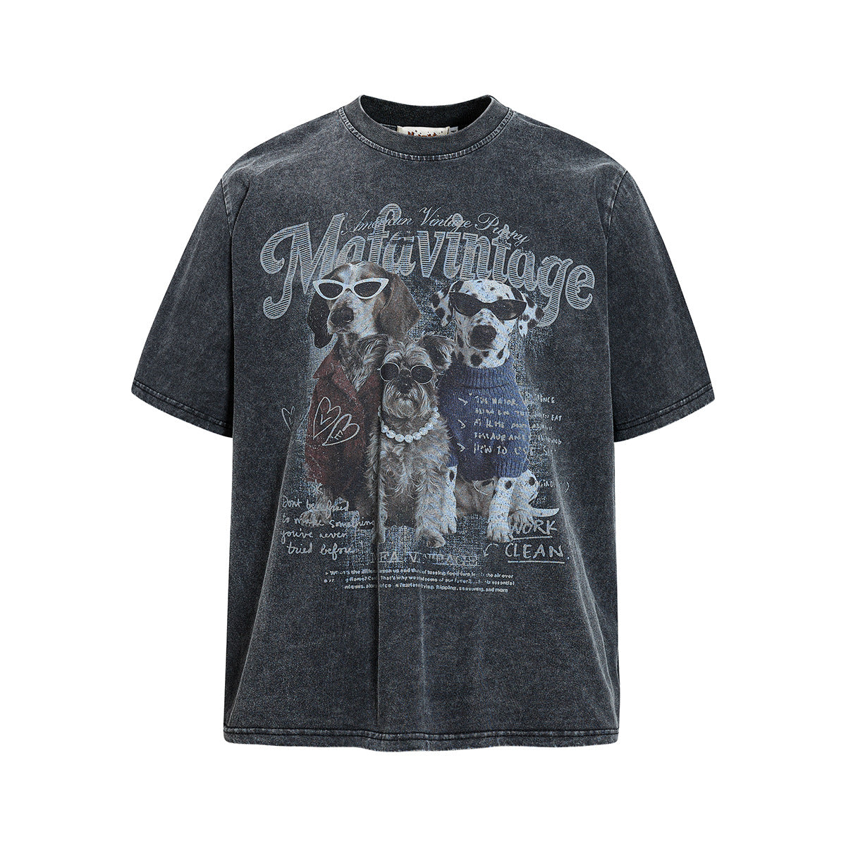 Washed Dog Graphic Cotton Oversize Short Sleeve T-Shirt WN25739