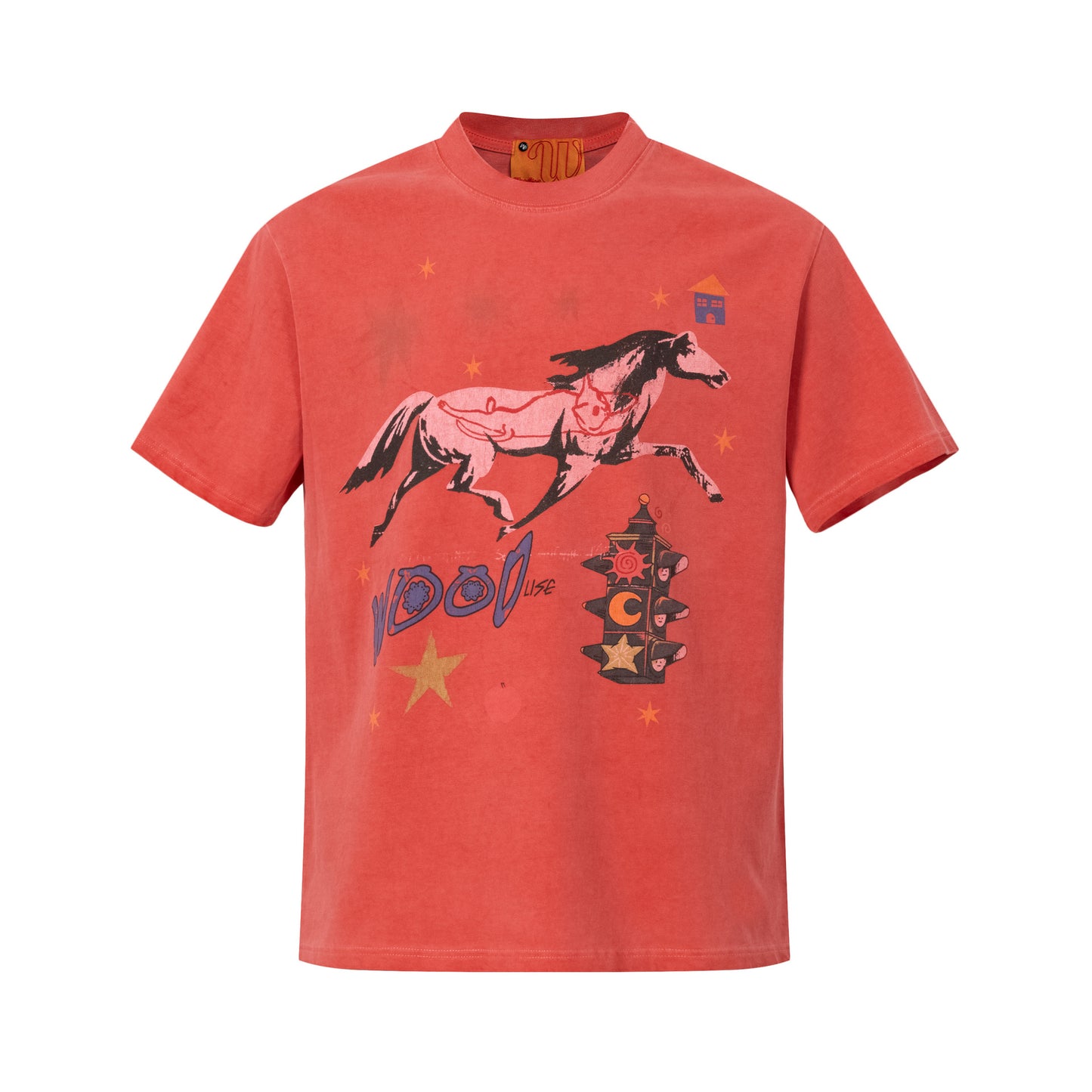 Washed Horse Print Oversize Short Sleeve T-Shirt WN25880