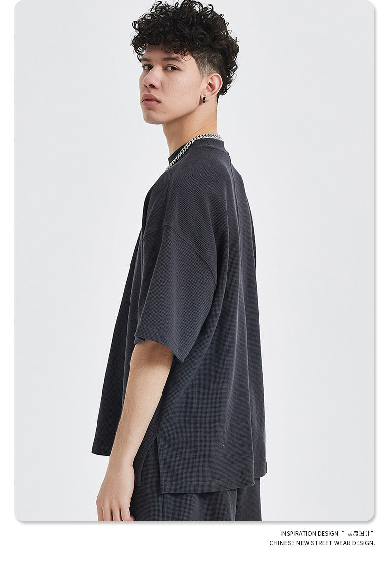 Oversize Waffle Short-sleeve T-shirt & Waffle Short Pants Setup WN6627