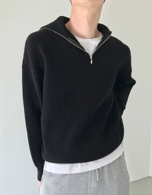 Half Zip-Up Knit Sweater WN21491