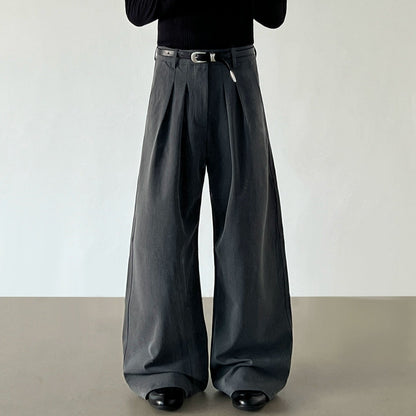 Pleats Plain Wide Leg Trousers WN21197